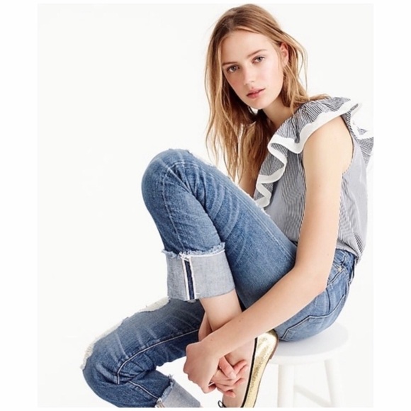 NWT J.Crew Striped One Shoulder Top - Picture 3 of 8